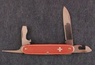 Vintage Victorinox Soldier Pioneer Old Cross Red Alox Swiss Army Knife Wenger