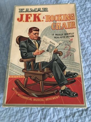 Kamar Jfk & Rocking Chair Music Box Vintage 1963 John Kennedy Toy