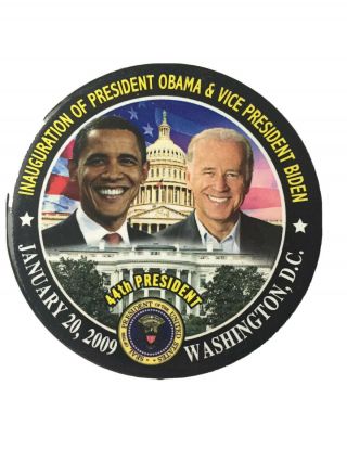 3 " 2009 Inauguration Of President Barack Obama & Vice President Joe Biden Button