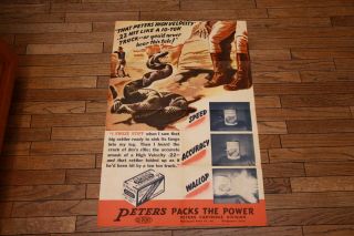 Rare Vintage Peters High Velocity Shells Ammo Snake Hunting Poster Ad Brochure