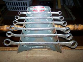 Set Of 6 Vintage Craftsman Double Box End Sae Wrench 3/8 " Thru 1 " W/holder Stand