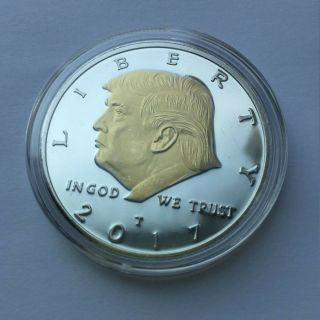 2017 Us President Donald Trump Inaugural 2 Tone Gold Silver Commemorative Coin