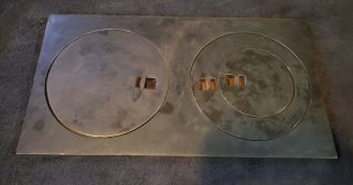 Vintage Antique Cast Iron Wood Stove Lid And Plate Cover And 3 Lids 19 1/2 " X11