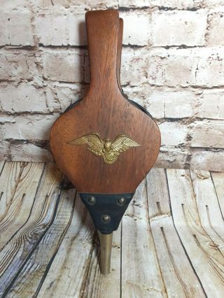 Vintage Wood Fireplace Bellows American Eagle