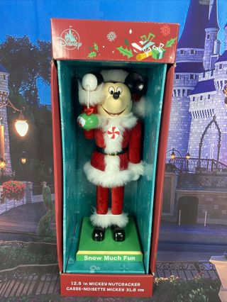 2020 Disney Parks Mickey Mouse Snow Much Fun Christmas Holiday Nutcracker 12.  5”