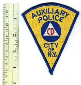 York City Ny Auxiliary Police Nypd Cd Civil Defense Patch - Clothback