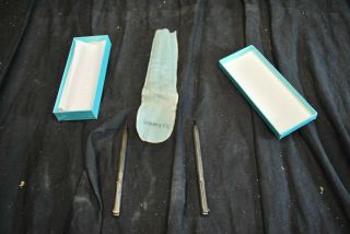 Vintage Tiffany & Company Sterling Silver Pen And Pencil Set W/ Orig Box - A11