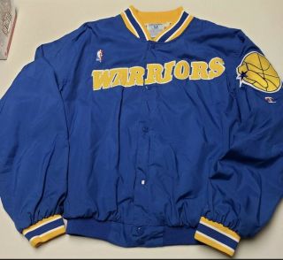 Vintage Authentic Champion Nba Golden State Warriors Warm Up Jacket Size Medium