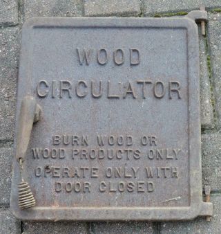 Antique/vintage Cast Iron Wood Burning Circulator Stove/fireplace Insert Door