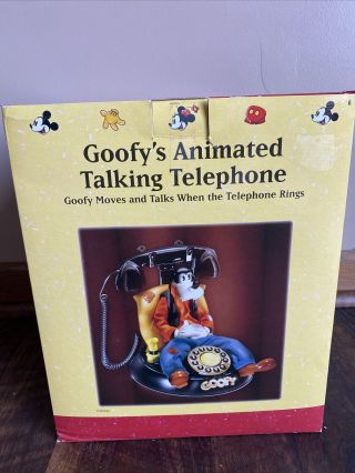 Vintage Telemania Disney Goofy’s Animated Talking Telephone Phone -