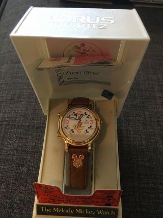 Lorus Disney Mickey Mouse Melody Watch Mickey Leather Band Never Worn RWC002 3
