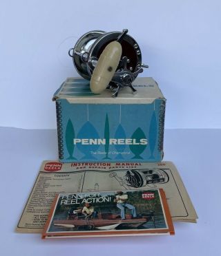 Vintage Penn 4/0 Senator Big Game Reel 113 W/origianal Box & Manuals