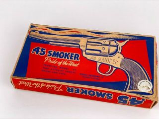 Vintage.  45 Smoker Cap Gun Pride Of The West Product Engineering Co.  Box Only