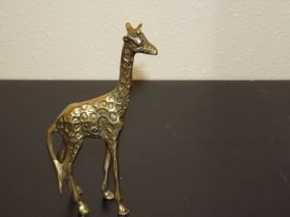 Vintage Brass Giraffe Figurine 5 In.