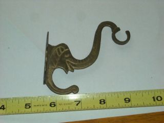 Vintage Brass Figural Elephant Coat Hook Or Wall Plant Hanger