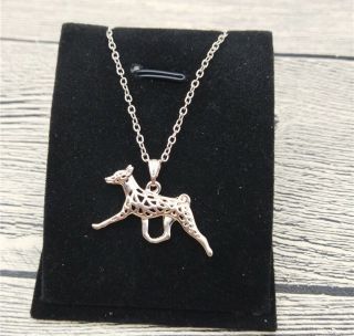 Running Basenji Pendant Dog Rose Gold Plated Chain Necklace Gift Rescue Animal