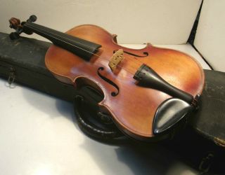Vintage Labeled Jan Kriml 3/4 Violin W/case Hand Made In Germany