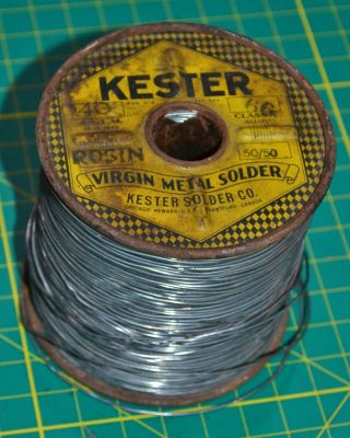 1 Vintage Kester 50/50 66 Rosin Core Solder.  040 4lb 10oz