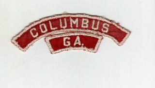 Boy Scouts Red And White Rws Shoulder Community Strip Columbus Ga.  Patch