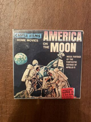 Vintage Apollo 11 Castle Films America On The Moon 8mm Film Color