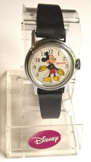 Vintage Ingersoll " Mickey Mouse " Wind Up Mechanical Wrist Watch