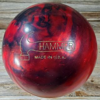 Vintage 15 lb USA Hammer Black Widow Pearl Bowling Ball USCB☆ 8A180964B 2