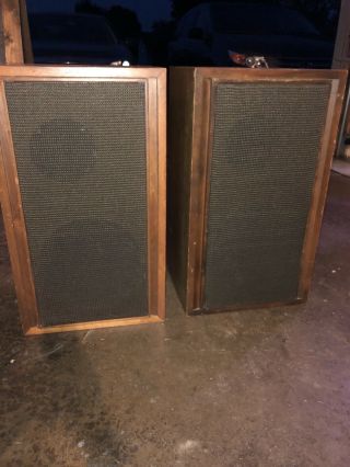 Vintage Klh Speakers Model Twenty - Three (23) Walnut Cabinets,  Usa Built