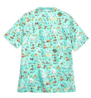 Disney Park Life Walt Disney World Attractions Woven Shirt for Men XL 2