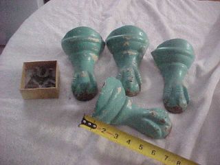 Complete Set Of 4 Antique Cast Iron Ball And Claw Foot Tub Feet Legs England