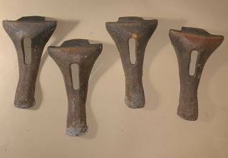 4 Antique Vtg Cast Iron Legs Feet Wood Stove Feet Salvage Parts Home Barn Decor