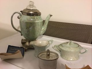 Vintage Royal Rochester Ceramic China Percolator Coffee Maker Tea Pot No Cord