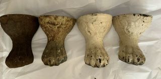 Set Of 4 Cast Iron Claw Foot Bathtub Tub Feet Salvaged Antique 2 A & 2 B