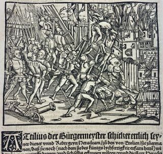 1514 Livy - Post Incunabula Woodcut - Attilas Breaks Siege Punic Wars