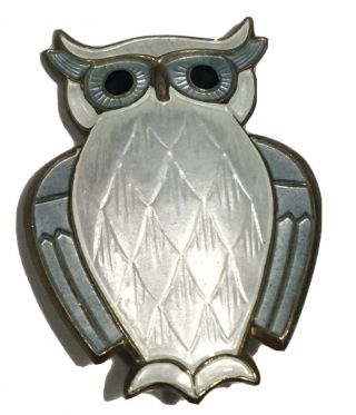 Vintage David Andersen Sterling Enamel Owl Norway 925s