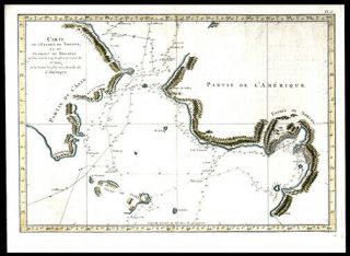 1785 Engraved Hand - Colored Map Of Captain James Cook 