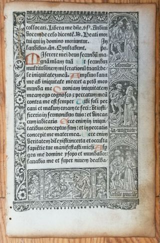 Book Of Hours Leaf Vostre Horae Dance Of Death Border (f) Paris 1501