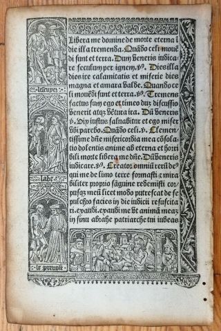 Book Of Hours Leaf Vostre Horae Dance Of Death Border (e) Paris 1501