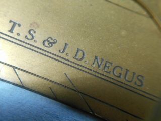 Antique T.  S.  & J.  D.  Negus Ships Navigational Brass Parallel Rule