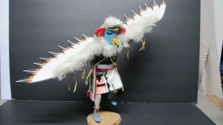 Vintage Native American Eagle Dancer Kwaha Kachina Doll Signed Hopi Ron Largo