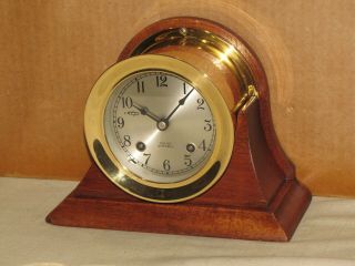 Chelsea Vintage Ships Bell Clock 3 3/4 In Dial 1963 Hinged Bezel Restored