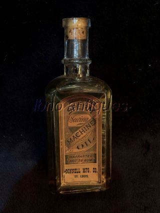 Rare Find 19th C.  Sperm Sewing Machine Oil Bottle.  Corcked And.  L@@k