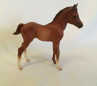 Retired Classic Breyer Mustang Foal Bay With 3 Stockings (649) Horse Figure