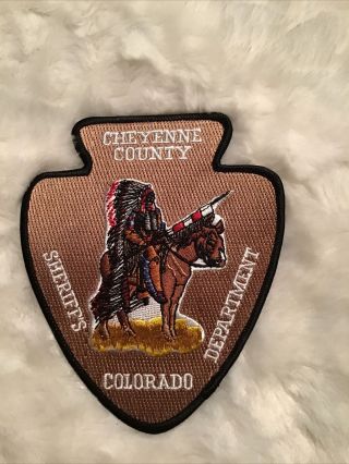 Cheyenne County Sheriff Dept Colorado Shoulder Patch Indian (a140)