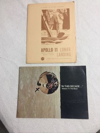 Vintage Nasa Booklet “in This Decade Mission To The Moon” ‘69 Plus Apollo 11 Bro