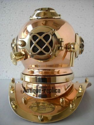 Antique Copper Brass Mini Divers Diving Helmet U S Navy Mark Iv Decorative Gift