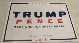 Donald Trump Mike Pence Maga President Make America Great Again 2016 Sign Poster