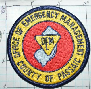 Jersey,  Passaic County Emergency Management Fire Rescue Police Patch