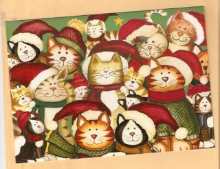 Holiday Cat Kitten Santa Hat Christmas Cards Box Of 20 Last One ^