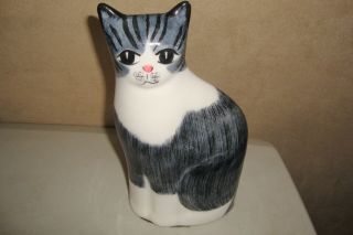N.  S.  Gustin Co Hand Painted Cat Defect Chip