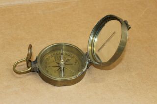 Vintage Brinton Wwi Military Brass Compass 1914 Mki Thos J Evans Esq London